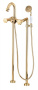 APHRODITE-VDP-02-S1 Напольный смеситель для ванны с ручным душем, исполнение бронза, ручки Бронза