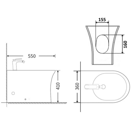 Биде Agger AT01300 напольное Биде Agger AT01300 напольное
