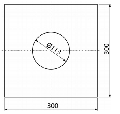Гидроизоляционный самоклеящийся воротник для сливного трапа 300×300 мм