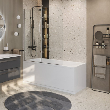 ECO-O-V-21-120/140-P-Cr-L Душевая шторка на ванну