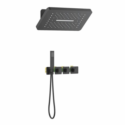 Душевая система Timo Petruma SX-5249/03SM скрытого монтажа, термостат, черная матовая Душевая система Timo Petruma SX-5249/03SM скрытого монтажа, термостат, черная матовая