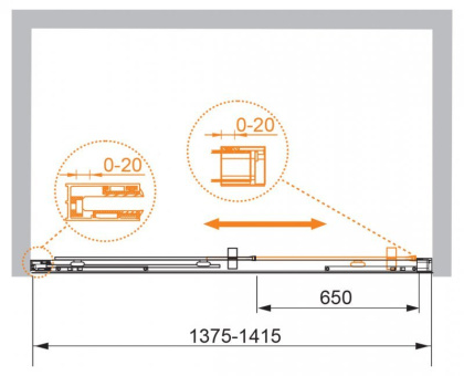 PREMIER-SOFT-W-BF-1-140-C-Cr-IV Душевая дверь PREMIER-SOFT-W-BF-1-140-C-Cr-IV Душевая дверь