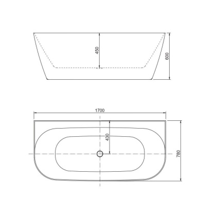 Акриловая ванна Allen Brau Priority 3 170x78 2.31003.21 белый матовый