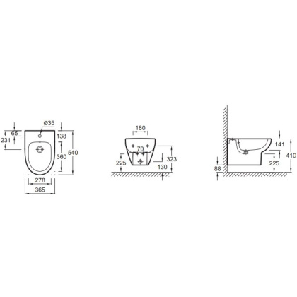 Биде Jacob Delafon Odeon Up E4765-00 подвесное Белое Биде Jacob Delafon Odeon Up E4765-00 подвесное Белое