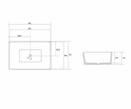 Раковина Abber Rechteck 48,5х37,5 AC2212