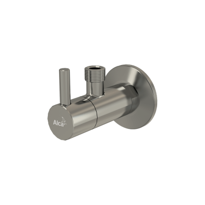 Угловой вентиль с фильтром 1/2"×3/8", круглый, NICKEL-глянец