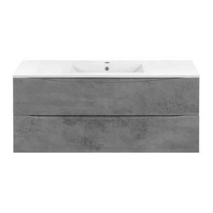База под керамическую раковину Mia 1200 подвесная, 2 выкатных ящика soft close, Beton