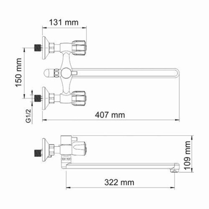 Amper 2902L Смеситель для ванны с длинным изливом Wasserkraft Amper 2902L Смеситель для ванны с длинным изливом Wasserkraft