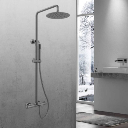 Душевая стойка Vogue VSFS-1V1TGM термостатическая, вороненая сталь