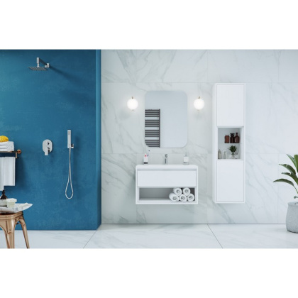 Тумба под раковину EXCELLENT Tuto 70 см (белый/белый), 1 ящик