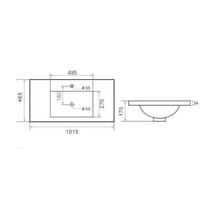Раковина Orange B03-1000w встраиваемая, белый
