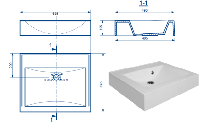 Раковина "Komfort silk" 590х495