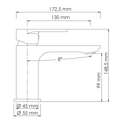 Смеситель для раковины WasserKRAFT Mindel 8503 Смеситель для раковины WasserKRAFT Mindel 8503