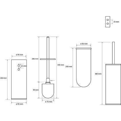 Ёршик металл подвесной/напольный, щётка белая