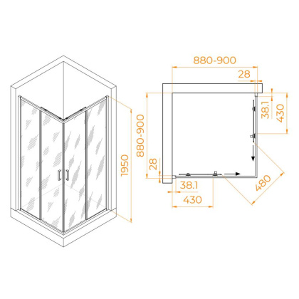 Душевой уголок RGW PA-39B, RGW 03083999-14
