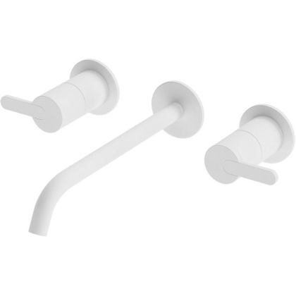 LEAF-BLI3L-BIO Смеситель для раковины встраиваемый на три отверстия, исполнение белый матовый LEAF-BLI3L-BIO Смеситель для раковины встраиваемый на три отверстия, исполнение белый матовый