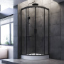 W90G-401-080BT Душевое ограждение Gem 1/4 Rond 80x80 стекло прозрачное, профиль Черный матовый, без
