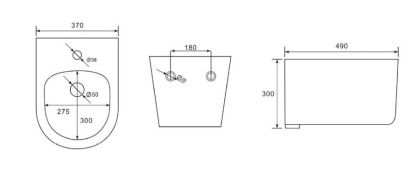 Биде подвесное AQUATEK МИЯ AQ1004-MB, 490*370*300 мм, цвет черный матовый Биде подвесное AQUATEK МИЯ AQ1004-MB, 490*370*300 мм, цвет черный матовый