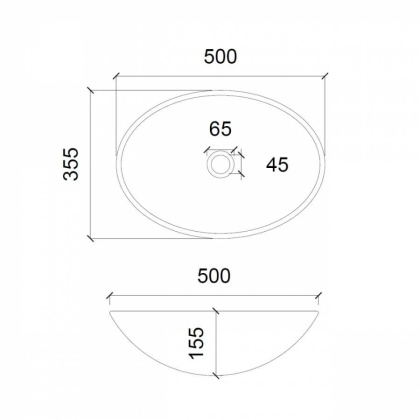 Раковина накладная стеклянная ABBER Glas AK2303B черная