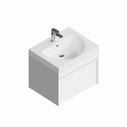 Комплект раковины и тумбы со смесителем и зеркалом