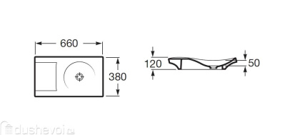 Раковина накладная ROCA Urbi 2 66х38, 7327226000