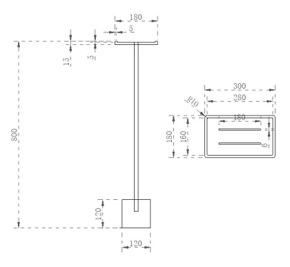 Стойка для ванной комнаты ABBER Stein AS1635MB черная матовая Стойка для ванной комнаты ABBER Stein AS1635MB черная матовая