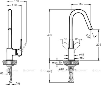 Смеситель Root Round для кухни, хром Смеситель Root Round для кухни, хром