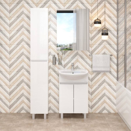 Тумба Onika Милтон 55 напольная, белая (ум. Уют 55)