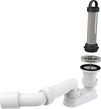 Сифон для душевого поддона с гидрозатвором и коленом