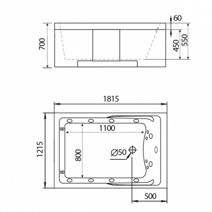 Акриловая ванна Gemy 181х121 G9061 K L