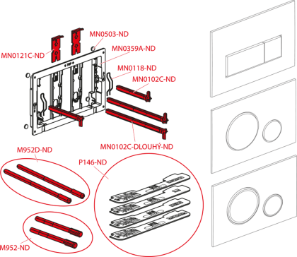 Кнопка управления для скрытых систем инсталляции, белый/xром-глянец Кнопка управления для скрытых систем инсталляции, белый/xром-глянец