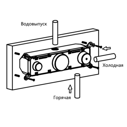 Встраиваемый смеситель для душа VSCV-422TMB двухфункциональный, термостатический, черный Встраиваемый смеситель для душа VSCV-422TMB двухфункциональный, термостатический, черный