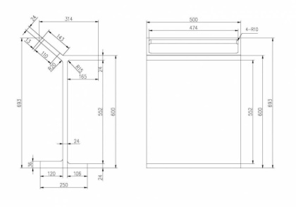 Столик для ванной комнаты ABBER Stein AS1637 с полотенцедержателем, белый матовый Столик для ванной комнаты ABBER Stein AS1637 с полотенцедержателем, белый матовый