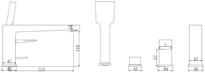 Смеситель на борт ванны OMNIRES SIENA SN7332CR (хром)