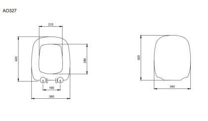 Сиденье с крышкой Fenice, дюропласт, плав.опускание, черный A0327-005, шт