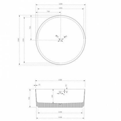Ванна из литьевого мрамора Abber Stein 150х150 AS9679