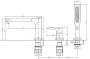 ANCONA Смеситель на борт ванны с ручным выдвижным душем, хром ANCONA-BVD3-CRM