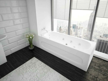 Ванна  Оберон 170 гидромасс.ПН с фр.экр.(слив слева)