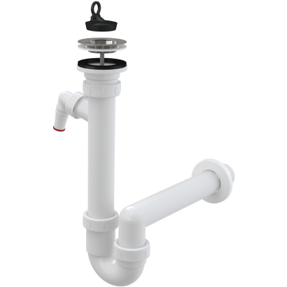 Сифон трубчатый с нержавеющей peшeткой DN70 и штуцером