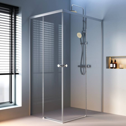 W94G-403-12090-MТ Душевое ограждение X-Joy Square Slide 120х90, мат Хром, прозрачное