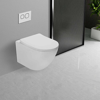 Унитаз подвесной Globo VT1-14T Tornado, цвет белый, ультратонкое soft-close сиденье