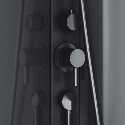 W90C-401-090BT Gem кабина душевая 90x90, 1/4 круга,  профиль Черный, стекло прозрачное