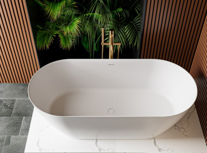 CZR-RELAX-150-75-57-SSB Ванна из искусственного камня Solid Surface 1500х750х570 Исполнение: Белый матовый 