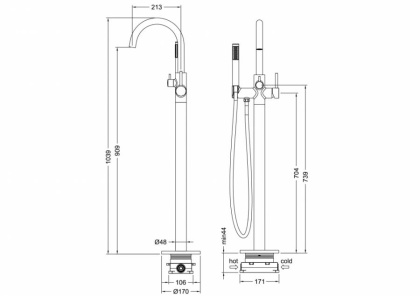 Смеситель Timo Saona 2310/00Y-CR chrome напольный