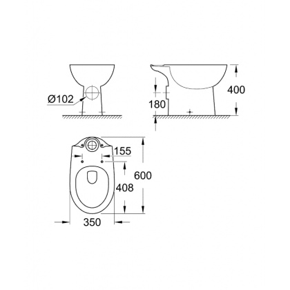 Grohe Bau Ceramic 39428000 чаша Grohe Bau Ceramic 39428000 чаша