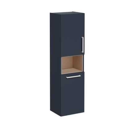 Пенал высокий Root 40 см с корзиной для белья, матовый темно-синий, левосторонний