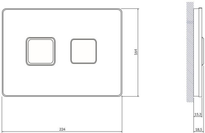 Кнопка ACCENTO SQUARE пневматическая стекло черный