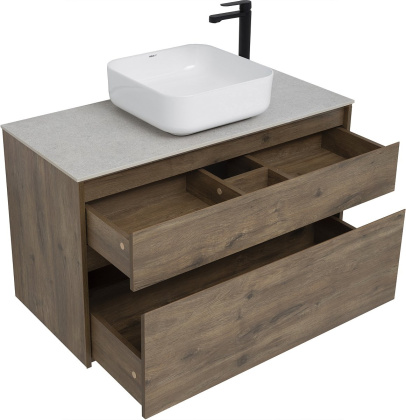 Тумба под раковину Aquanet Nova Lite 100 дуб рустикальный (2 ящика)