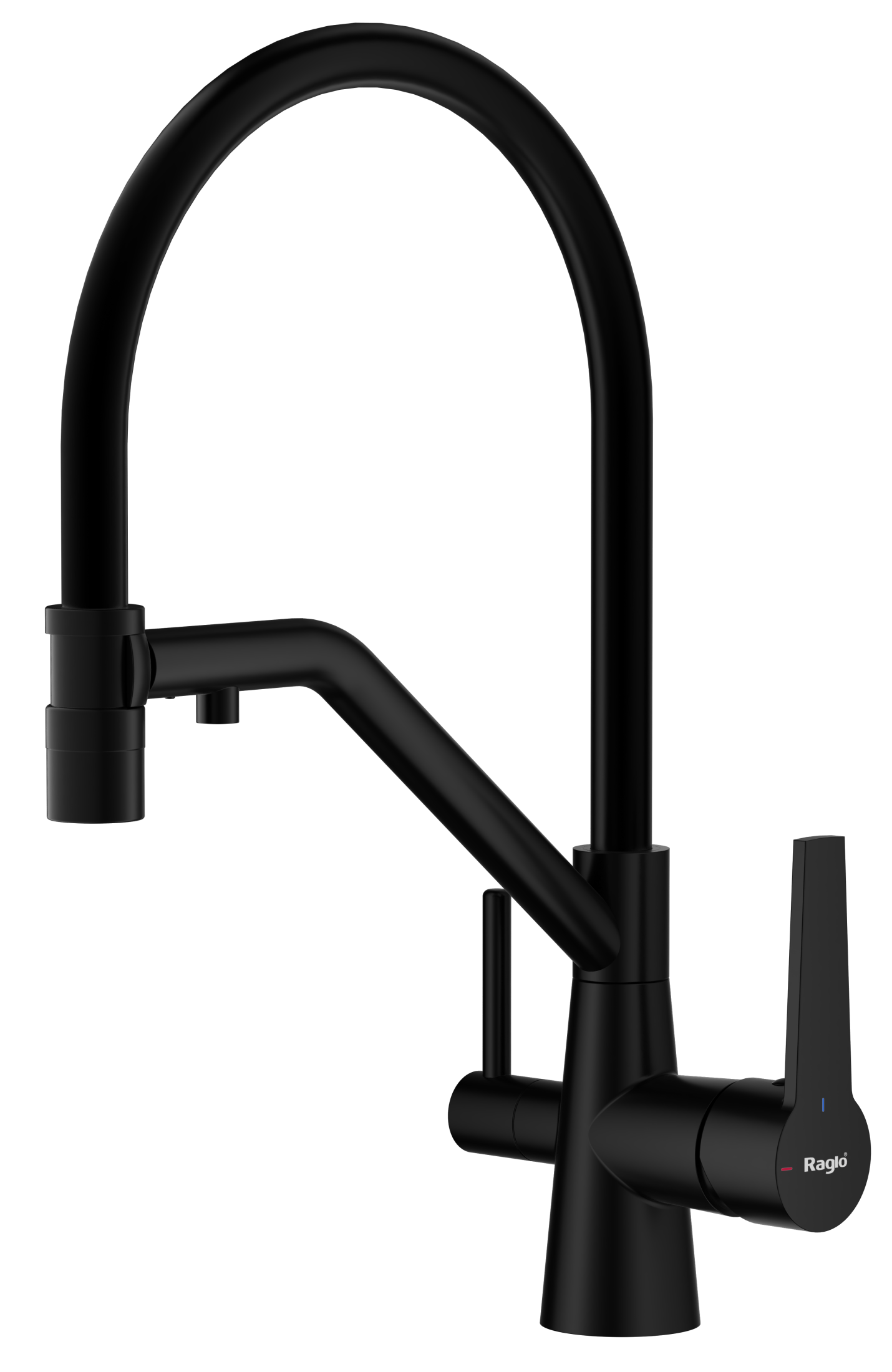 Смеситель Raglo для кухни со съемным гибким изливом, с магнитным фиксатором излива, с подключением фильтра питьевой воды R80.62.06