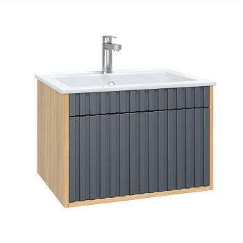 Тумба Onika Дайлер 60 подвесная графит/дуб сонома (ум. Бергамо Нова 60)